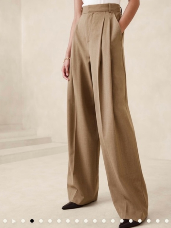 Banana Republic Pants - Banana Republic Siena Double Pleat Wide-Leg High-Waist Pants Sz 4